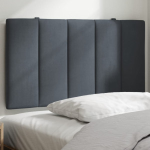 Cabecero de cama acolchado terciopelo gris oscuro 90 cm D