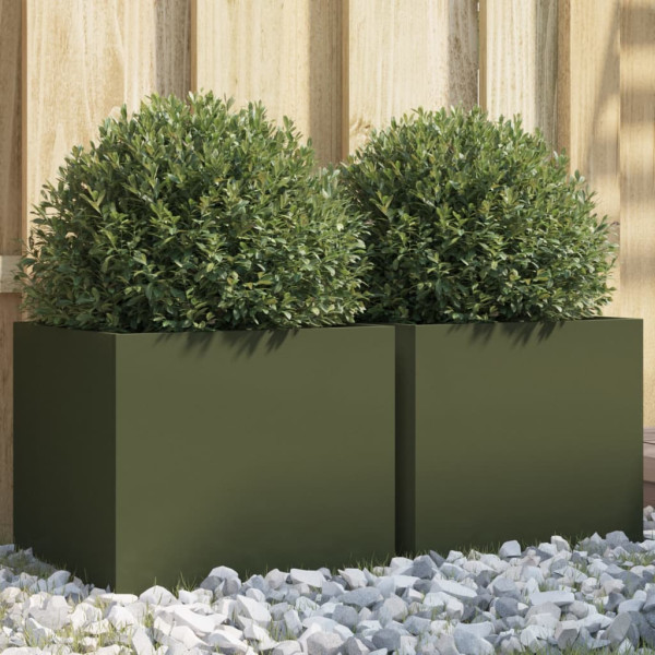 Jardineiros de aço laminado a frio verde oliva 32x30x29 cm D