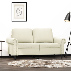 Sofá de 2 plazas terciopelo color crema 120 cm D