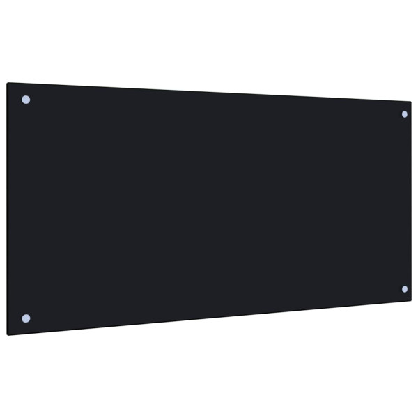 Protección salpicaduras cocina vidrio templado negro 100x50 cm D