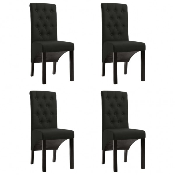 Cadeiras de jantar 4 unidades de tecido preto D