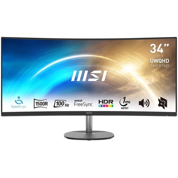 Monitor MSI PRO 34" LED MP341CQ preto D