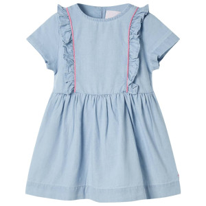 Vestido infantil con volantes azul suave 140 D