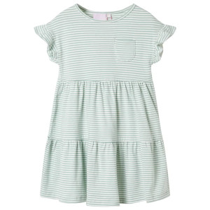 Vestido infantil de mangas con volantes verde menta 140 D