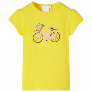 T-shirt infantil com impressão de bicicleta amarela 92 D