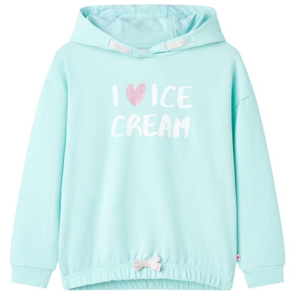 Sudadera con capucha infantil verde agua 116 D