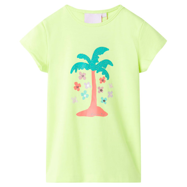 T-shirt infantil amarela fluorescente 104 D