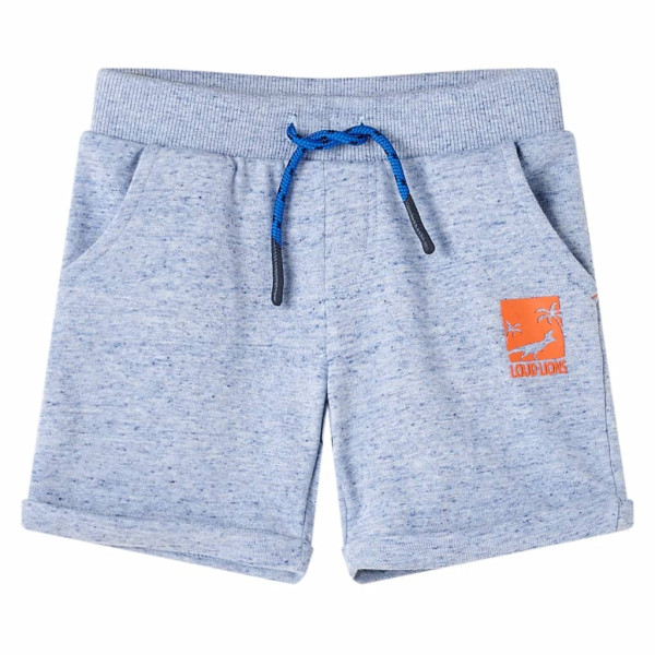 Pantalones cortos infantiles con cordón azul mélange 140 D