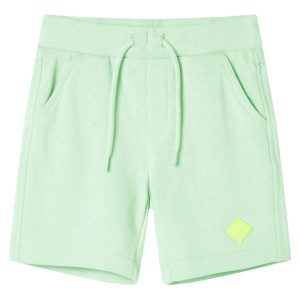 Pantalones cortos infantiles con cordón verde chillón 104 D