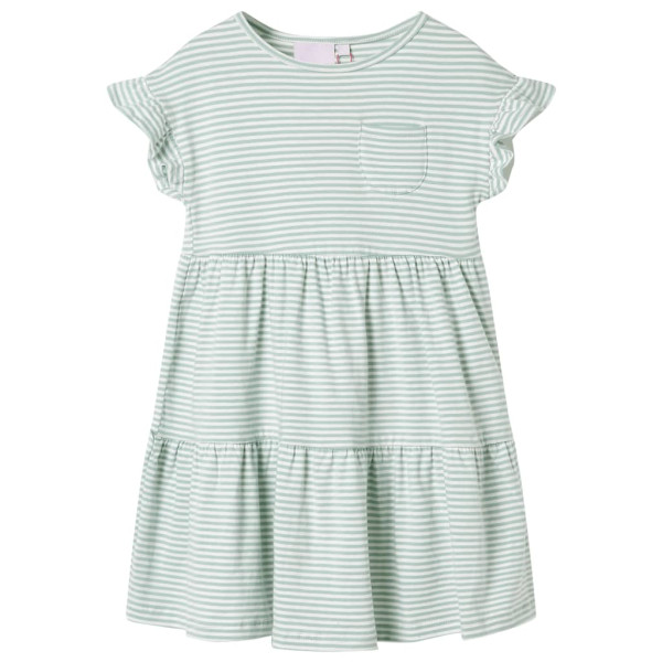 Vestido de manga infantil com folhetos verdes hortelã 128 D