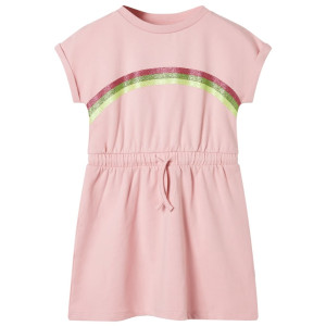 Vestido infantil con cordón rosa claro 104 D