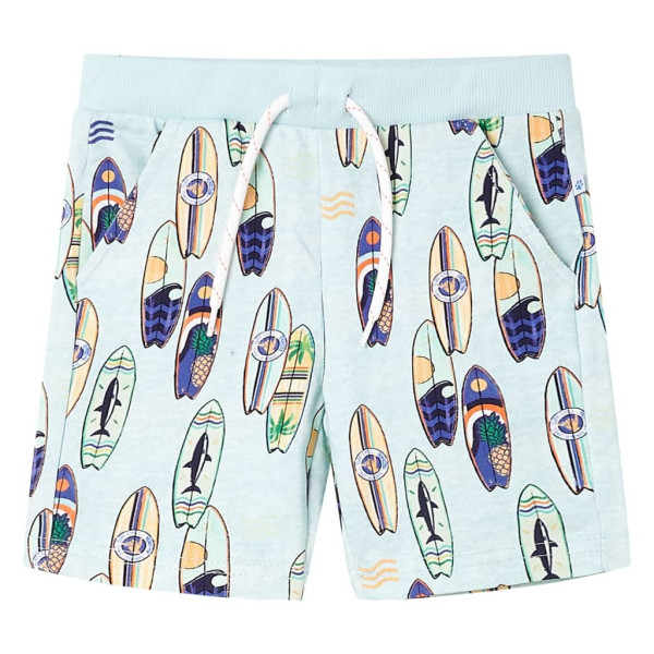 Shorts infantis com cabo azul macio mélange 140 D