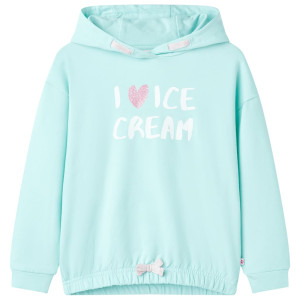 Sudadera con capucha infantil verde agua 128 D