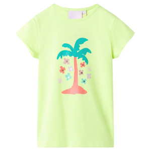 T-shirt infantil fluorescente amarelo 116 D