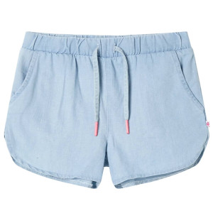 Crianças shorts luz azul jeans macio 140 D