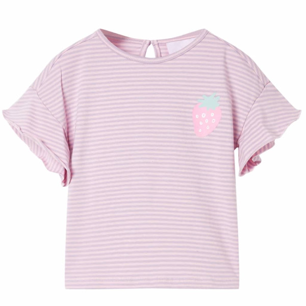 Camiseta infantil con mangas de volantes lila 128 D