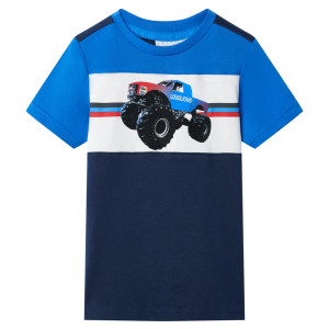 Camiseta infantil azul y azul marino 92 D