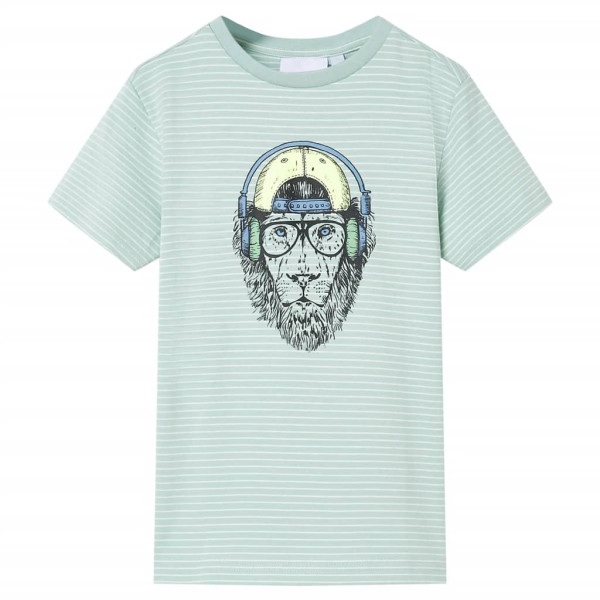 T-shirt infantil com listras verdes de menta clara 92 D