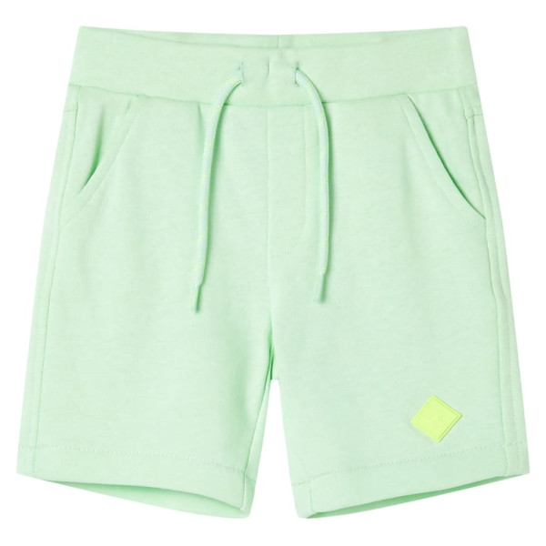 Pantalones cortos infantiles con cordón verde chillón 92 D