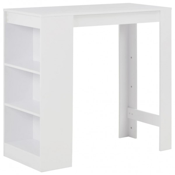 Mesa alta de cozinha com prateleira branca 110x50x103 cm D