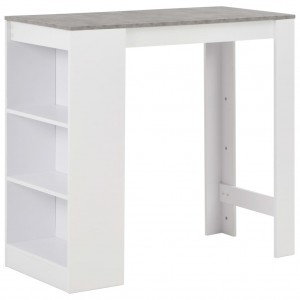 Mesa alta de cocina con estantería blanca 110x50x103 cm D