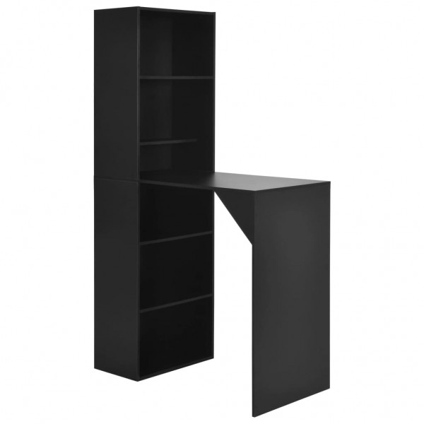 Mesa alta de bar con armario negra 115x59x200 cm D