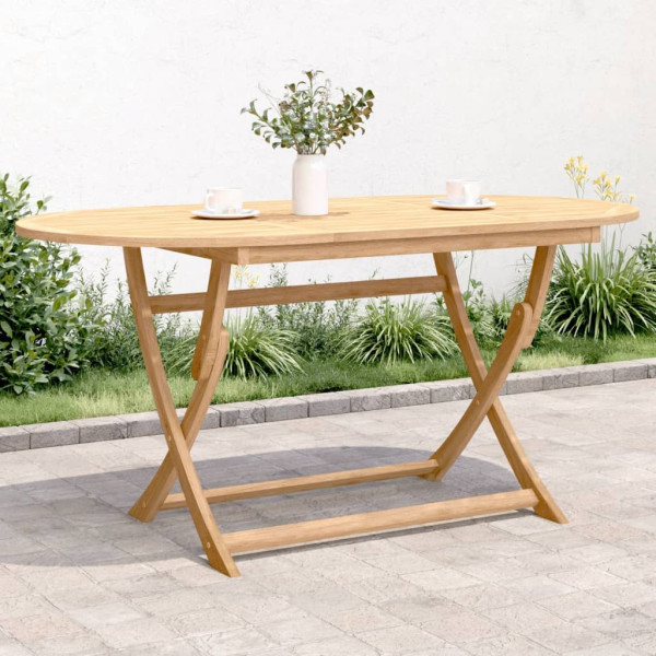 Mesa de jardín plegable madera maciza de acacia 160x85x75 cm D