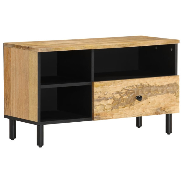 Mueble de TV madera maciza de acacia 80x33x46 cm D