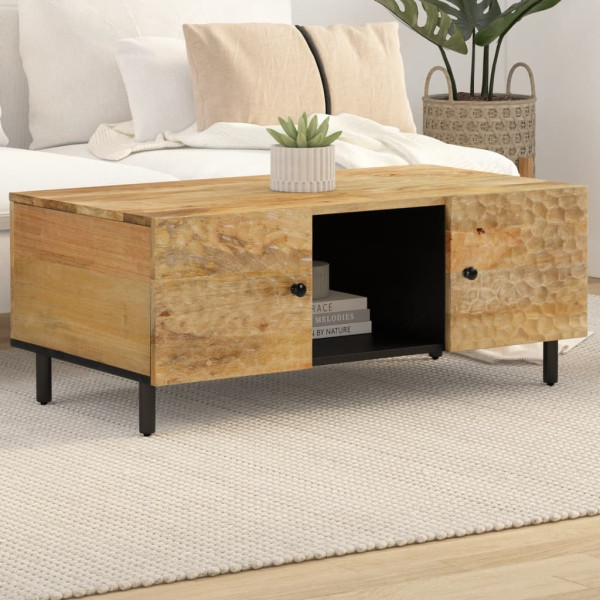 Mesa de centro de madera maciza mango 100x54x40 cm D