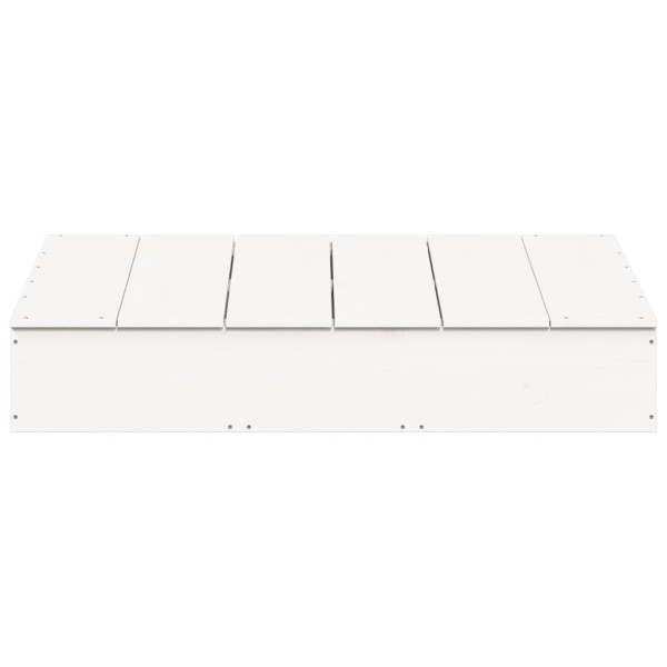 Arenero con tapa madera maciza de pino blanco 111x111x19.5 cm M 5