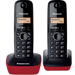 Telefone sem fio Panasonic KX-TG1612 Pack DUO preto/vermelho D