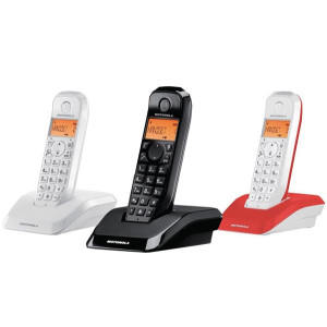Telefone sem fios Motorola S1203TRIO branco/preto/vermelho D