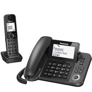 Teléfono fijo con cable Panasonic KXTGF310EXM Combo 2en1 negro D