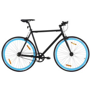 Bicicleta de piñão fixo preto e azul 700c 51 cm D
