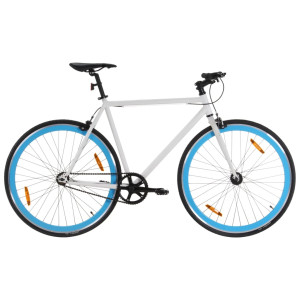 Bicicleta de piñão fixo branco e azul 700c 59 cm D