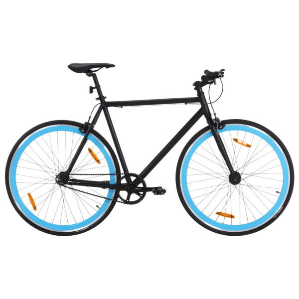 Bicicleta de piñón fijo negro y azul 700c 55 cm D