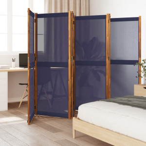 Biombo divisor de 6 paneles azul oscuro 420x180 cm D