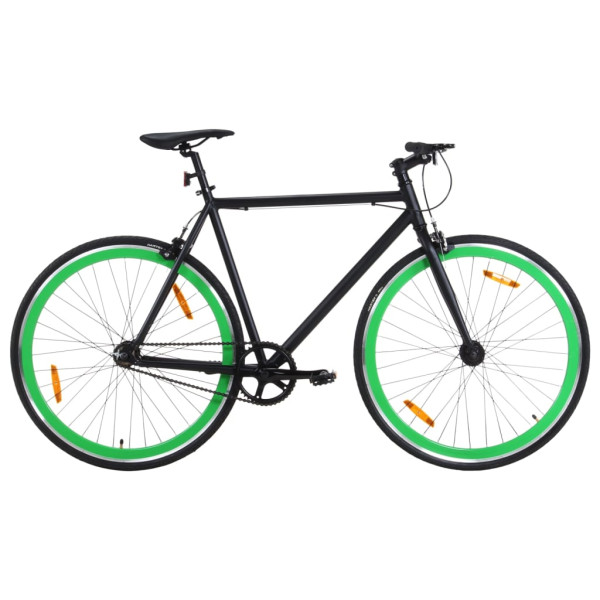 Bicicleta de engrenagem fixa preta e verde 700c 59 cm D
