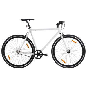Bicicleta de piñón fijo blanco y negro 700c 55 cm D