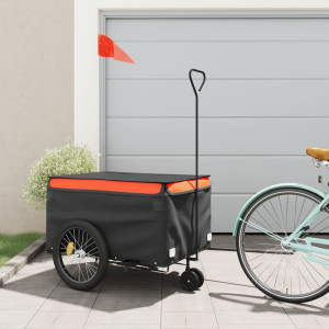 Remolque para bicicleta hierro negro y naranja 45 kg D