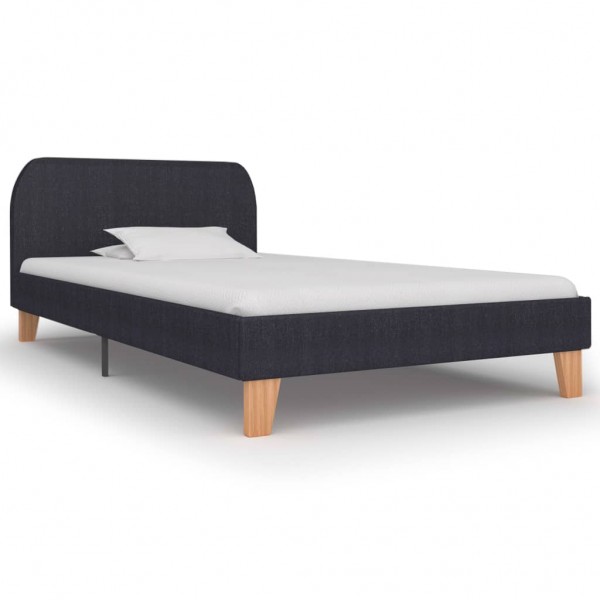 Estructura de cama de tela gris oscuro 90x200 cm D