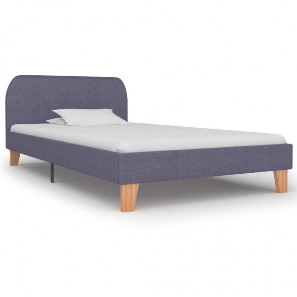 Estructura de cama de tela gris claro 90x200 cm D