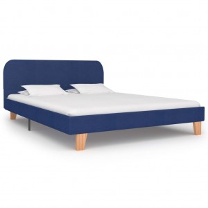 Estrutura de cama de tecido azul 140x200 cm D