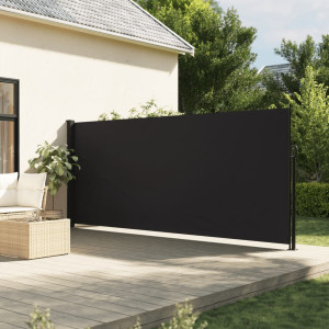 Toldo lateral retráctil de jardín negro 160x300 cm D