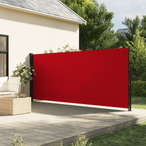 Toldo lateral retráctil de jardín rojo 180x300 cm D