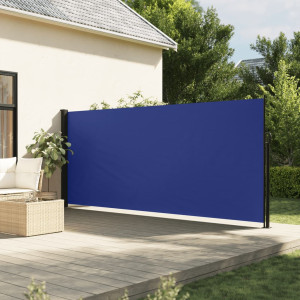 Toldo lateral retráctil de jardín azul 180x300 cm D