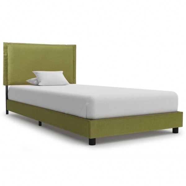 Estructura de cama de tela verde 90x200 cm D