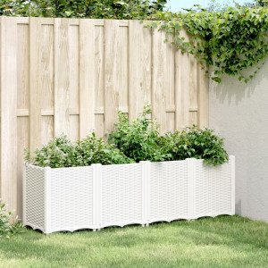 Jardinera PP blanco 160x40x53 cm D