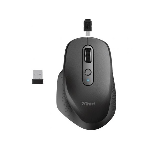 Rato Ergonômico Wireless Trust Ozaa preto D