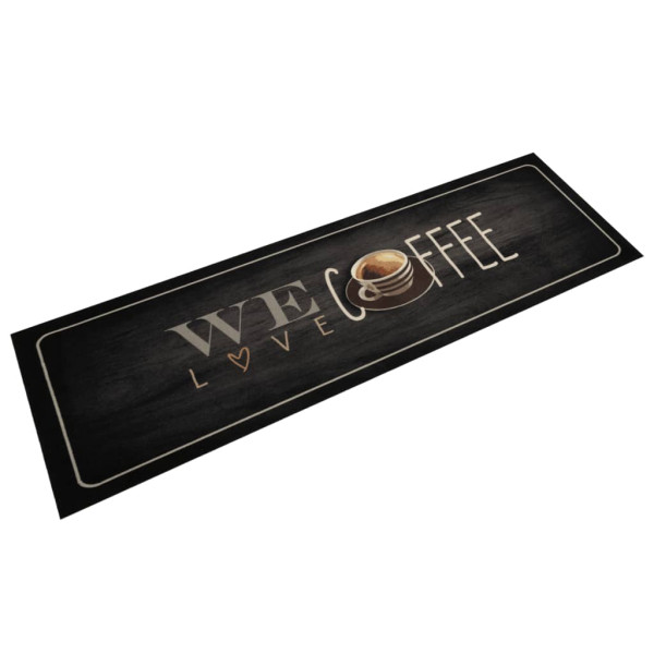 Alfombra de cocina lavable terciopelo texto café 45x150 cm D